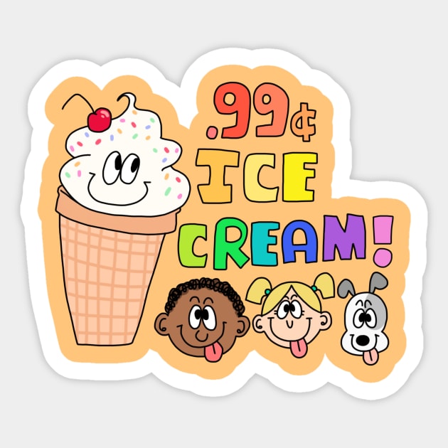 99 Cent Ice Cream Sticker by zoez